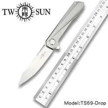 TWOSUN d2 лезвие складной карманный нож тактические ножи охотничий нож инструмент для выживания EDC TC4 титановые подшипники быстро открытые TS69-Drop