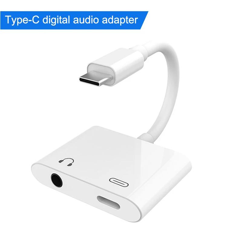 

2 in 1 Fast Charge Headset Adapter Type-C USB-C 3.5mm Digital Audio Cable Converter for iPad Pro Google HTC Huawei Essential