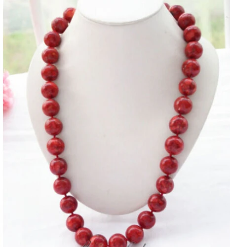 

Free shipping@@@@@Huge 26" 18mm nature round red coral bead necklace