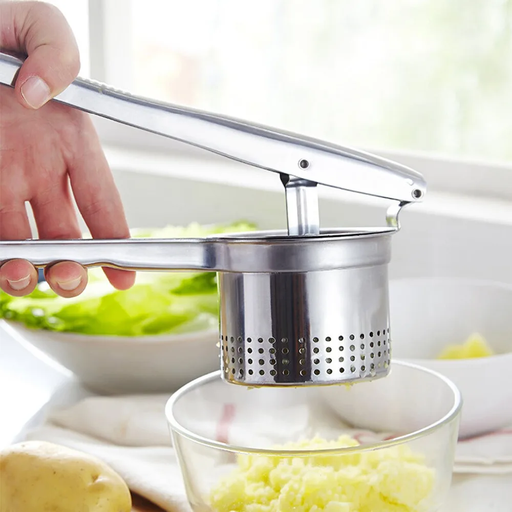 

Potato Mashers Ricers Kitchen Cooking Tools Stainless Steel Pressure Mud Puree Vegetable Fruit Press Maker Garlic Presser