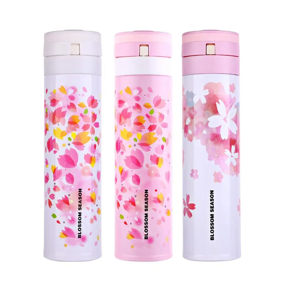 

Vacuum Cup Insulated Tumbler Stainless Steel 450ml Cherry Blossom Drink Double Wall Travel Travel Mug Soup Heat Preservation