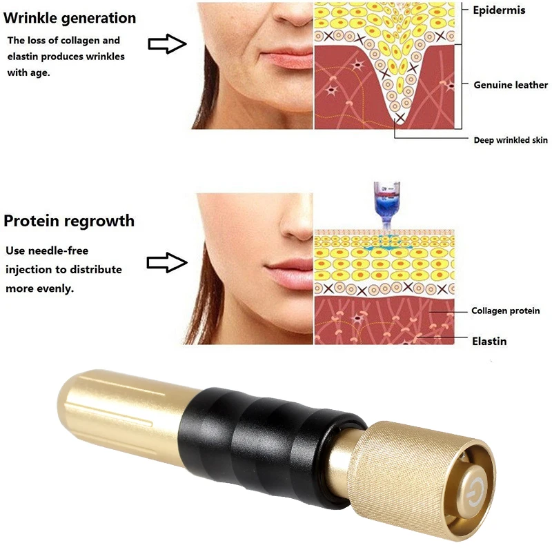 0,3 мл пресс Гиалуроновый пистолет мезо инъекции распыления Мезотерапия удаление морщин гиалурон инъекции ручка распыления иглы