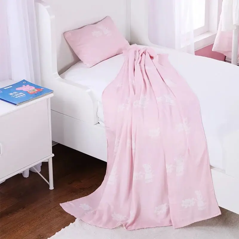 Новое поступление бамбуковое волокно 140*110 см из натуральной кожи Peppa Pig розовый одеяло полотенце Пеппа Джордж плюшевый халат детские