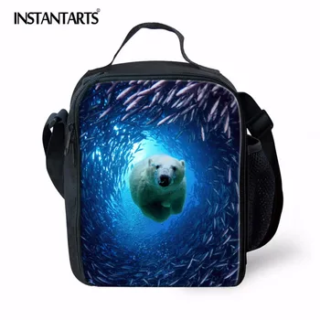 

INSTANTARTS Animal Pattern Camping Picnic Bags Women Men Outdoor Thermal Insulated Hiking Lunch Handbags for Kid Travel Food Box