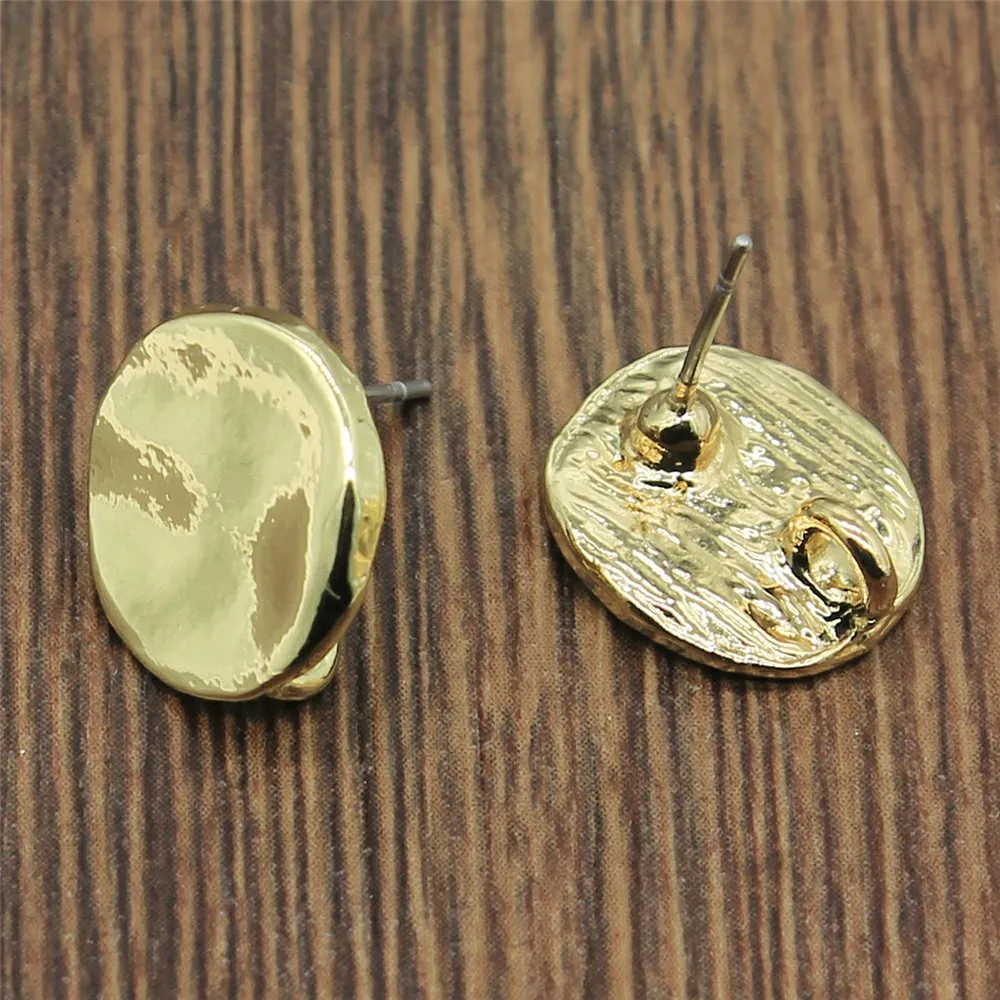 K4077-13x14mm 2 шт./лот, серьги-гвоздики, ювелирные изделия, изготовление сережек, аксессуары, золотые искаженные серьги, основа, разъемы для изготовления сережек - Цвет: K4077-13x14mm