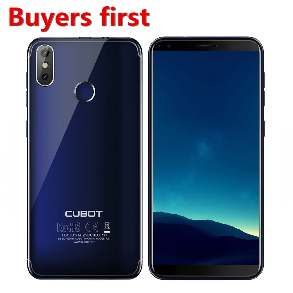 

original Cubot R11 5.5'' 18:9+Screen RAM 2GB ROM 16GB Smartphone MT6580 Quad Core Android 8.1 Fingerprint 13.0mp mobile phone