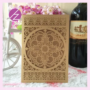 

50pcs/lot Romantic Wedding Party Event Invitation Card Birthday Business Party Invitation Cards Envelope Delicate Carved Pattern