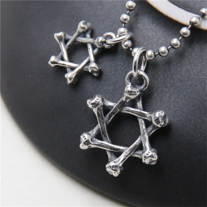 JINSE Men Women Charm Judaism Jewish Six Jew Stars Necklace Pendant 925 ...