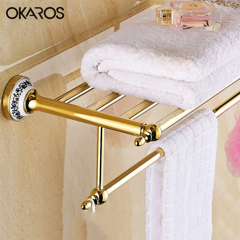 OKAROS Towel Rack Holder Towel Shelf Tower Rail Towel Hanger Stainless