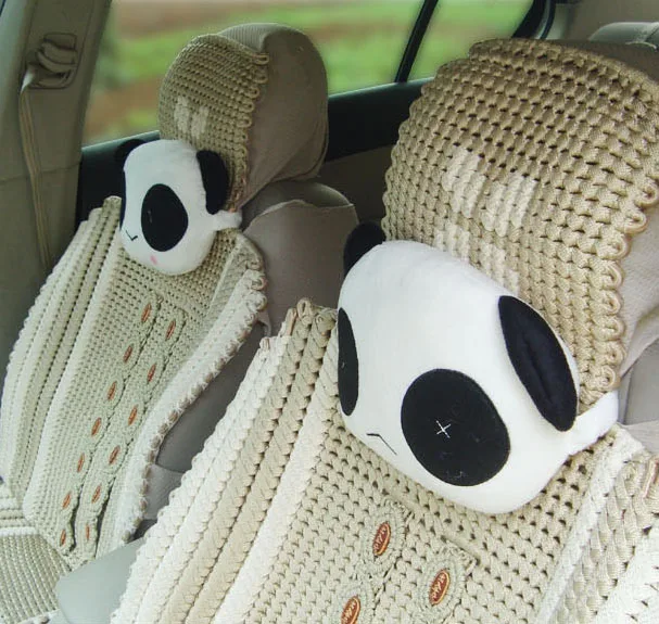 1pair Lovely Cute Panda Plush Neck Cartoon Car Head and Body Support