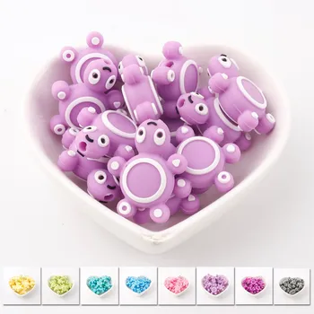 

Bite Bites 3PCS Silicone Tortoise Chew DIY Jewelry Accessories Beads Food Grade Chain Made Teething Necklace Baby Teether