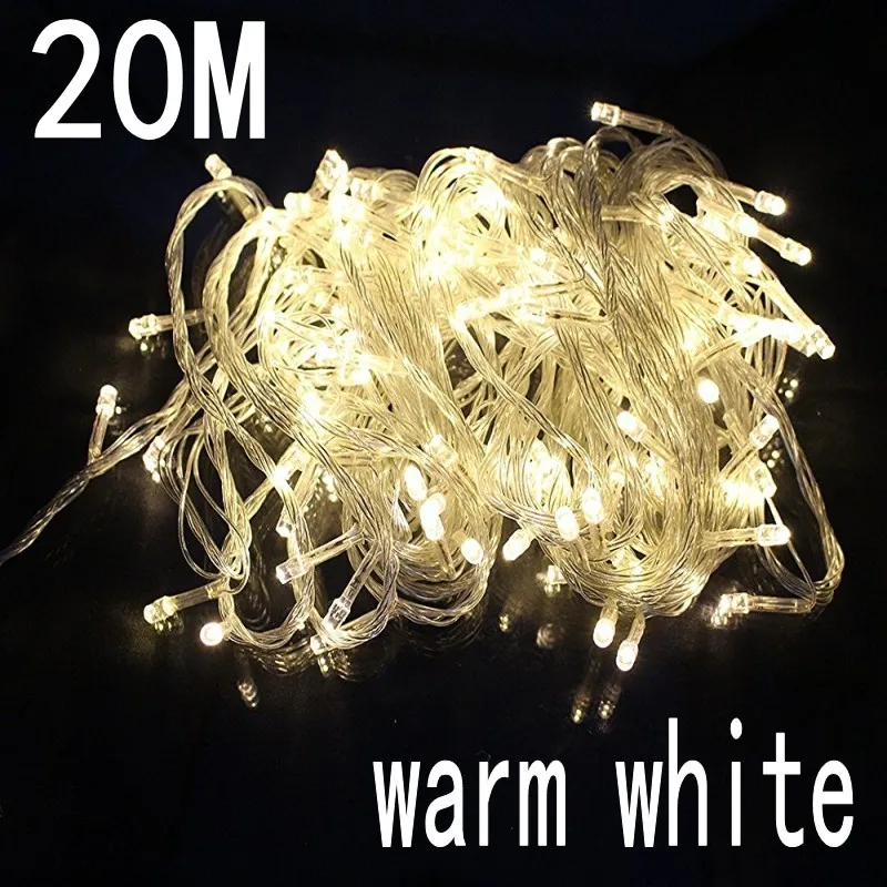 New warm white color 20M 200 LED Fairy String Lights Waterproof holiday