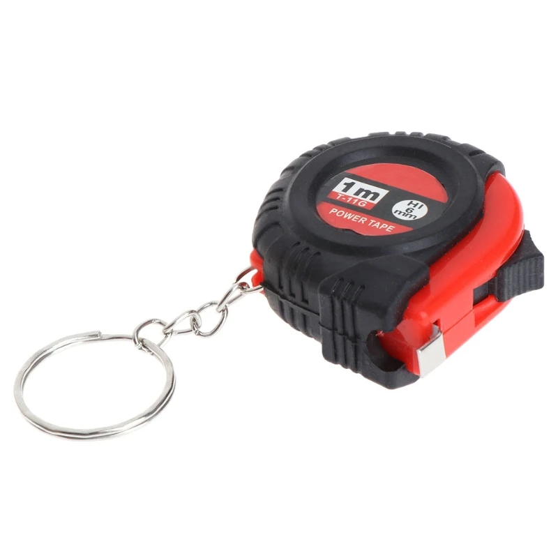 

Mini Tape Measure With Key Chain Plastic Portable 1m Retractable Ruler cm/Inch #0616