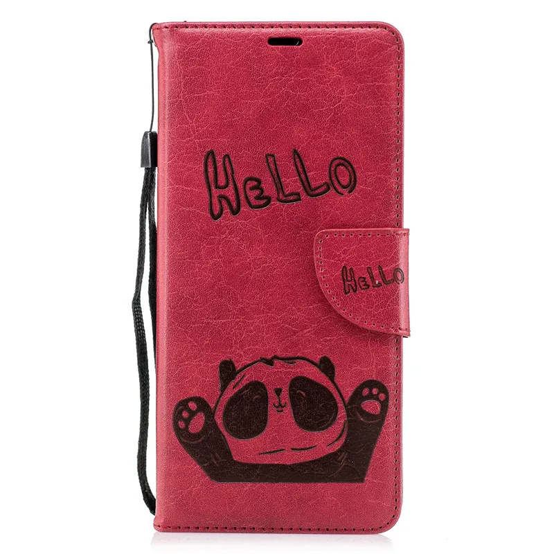 For Samsung Galaxy Note8 Note9 Case PU Leather 3D Hello Panda Embossing Stand Flip Case For Samsung Note8 Note9 Cell Phone Cover (1)