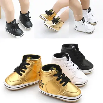 

Newborn Baby Boys Girls Casual Shoes Fashion Infant Pre Walker Soft Sole White Pram Shoes Toddler PU Trainers Shoes
