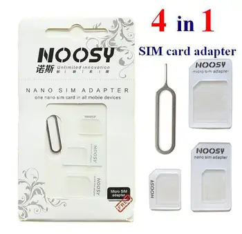 

500set/lot*noosy 4 In 1 Nano SIM card to Micro SIM Nano Micro to mini sim adapter for iphone samsung sim card adapter