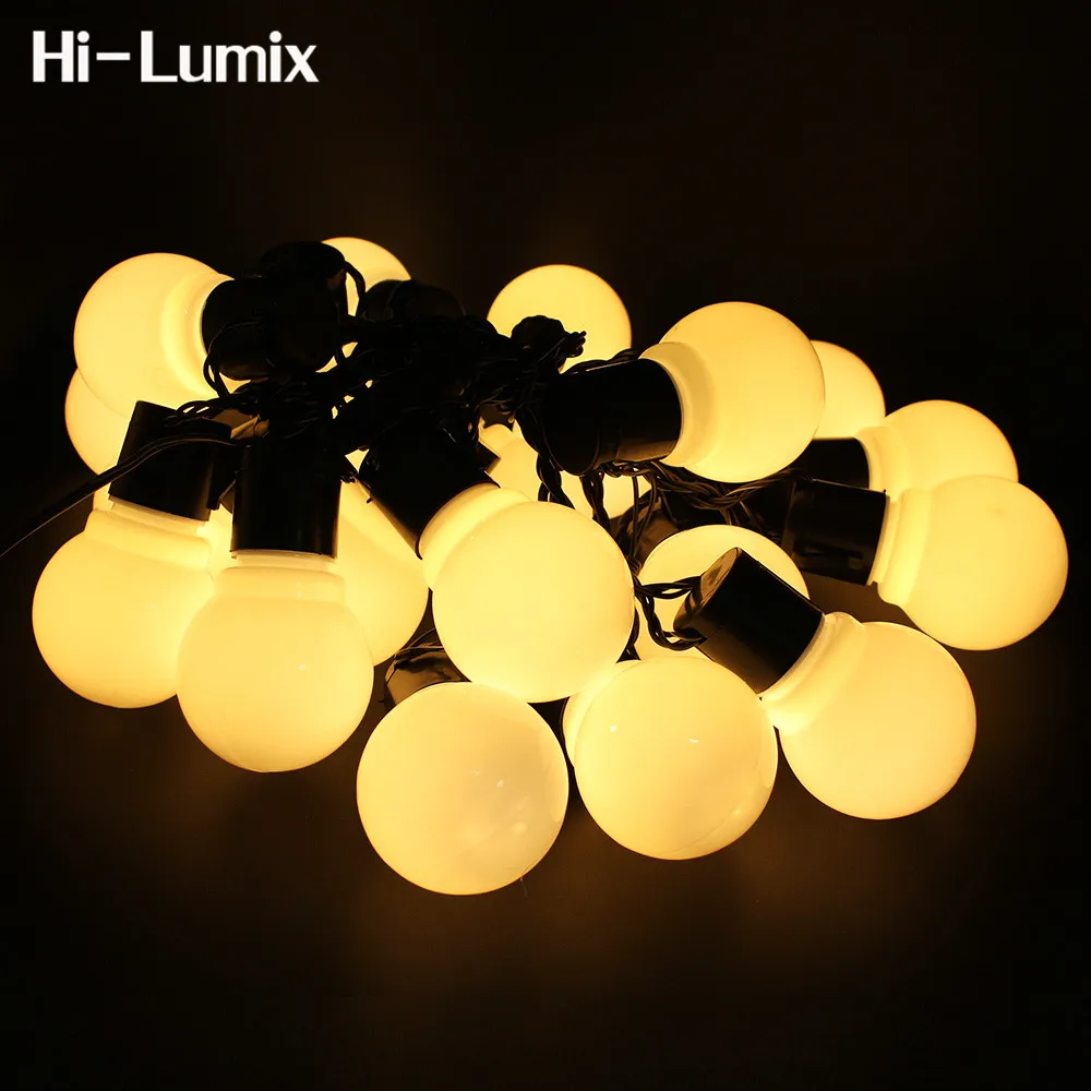 

Hi-Lumix 2.5M 5M 10M Led string light 5CM big ball holiday decoration Fairy light AC220V/110V EU or US Garden Party Fence Foyer
