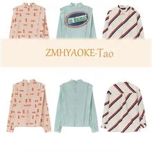 Предварительная, г., осенняя ZMHYAOKE-TAO блузка для маленьких девочек рубашки для мальчиков рубашка в полоску детская одежда Рубашки для маленьких мальчиков и девочек от 18 месяцев до 10 лет