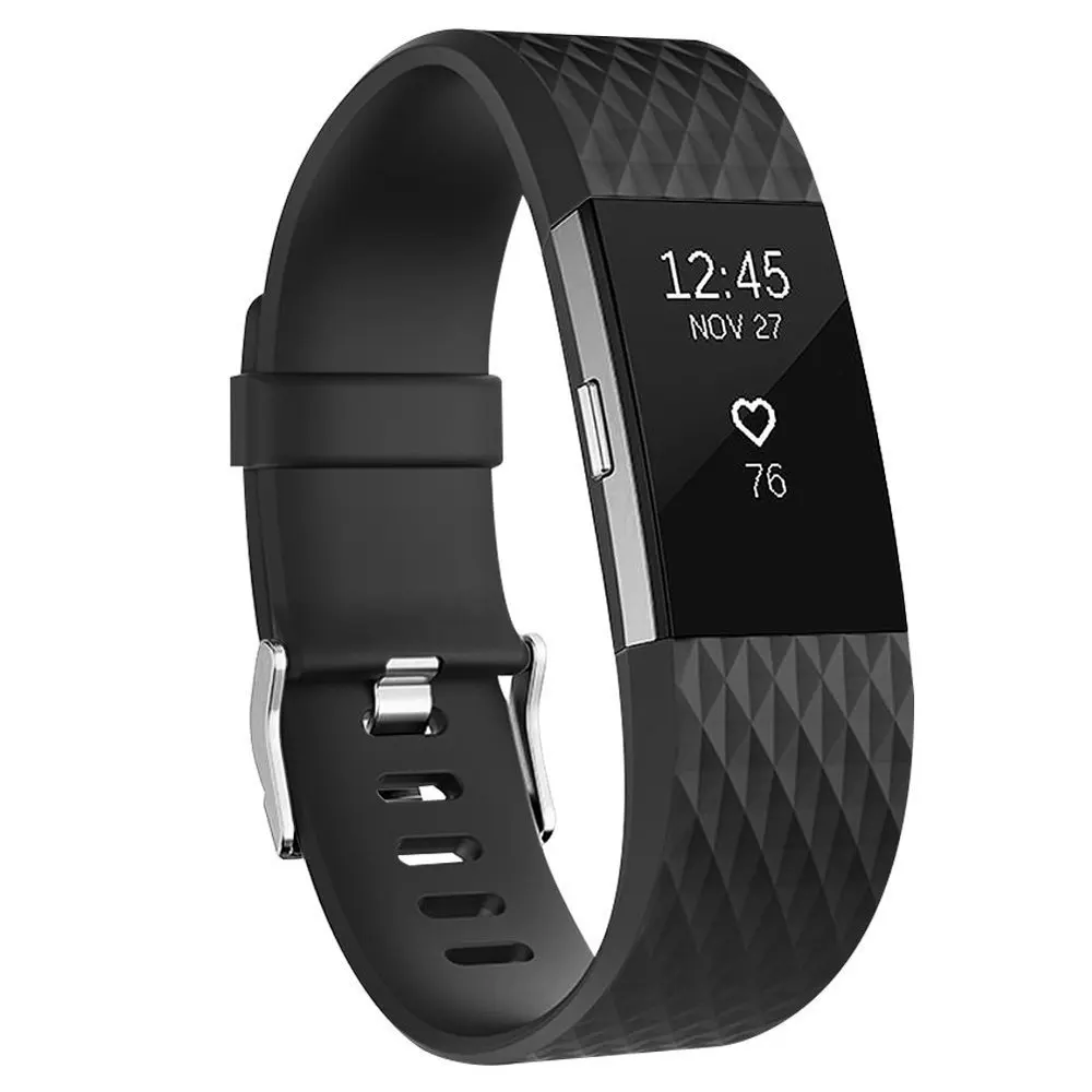 Ремешок для браслета Fitbit Charge 2 смарт-аксессуары для часов для Fitbit Charge 2 ремешок для смарт-браслета сменные полосы - Цвет: Черный