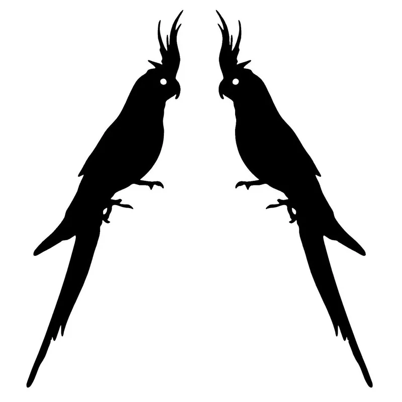 

7.8*19CM 2PCS Cockatiel Lovely Pet Animal Pattern Car Styling Decal Vinyl Car Sticker Black/Silver S1-2418