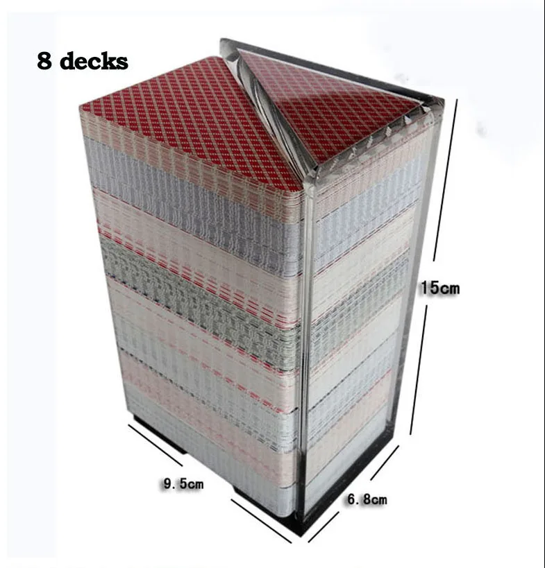 1 шт. держатель игральных карт для 4 настил или 8 настил акрил Покер Игра аксессуар черный Джек баккарат - Цвет: for 8 decks