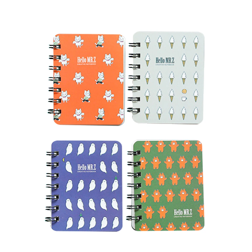 New 80 Pages Mini Wire-O Binding Notebooks Pocket Journal Kids Memo Book for Diary Soft Cartoon Cover New 80 Pages Mini Wire-O Binding Notebooks Pocket Journal Kids Memo Book for Diary Soft Cartoon Cover