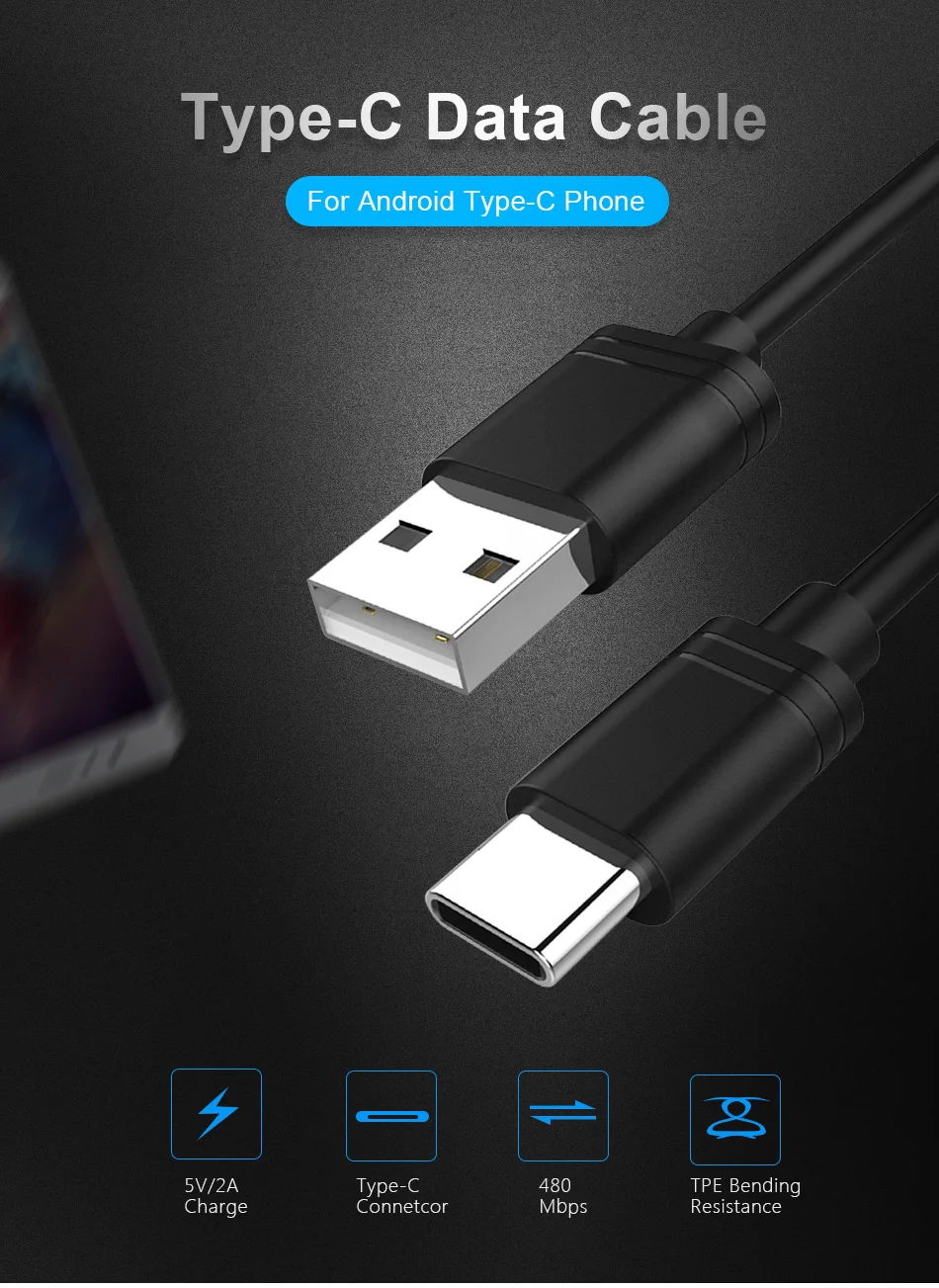 !ACCEZZ USB Cable Type C Charging Cable For Xiaomi 5 6 Samsung Gaxaly S8 S9 Plus Charger Cord For Oneplus 6 5 Fast Charge Cables (1)