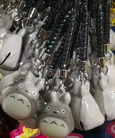 

New 10 Pcs My Neighbor Totoro Bells Cell Phone Strap Charms Keychains Key Ring DIY Jewelry Making Accessories Ty-110