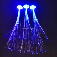 5 шт./лот, Белый светодиодный парик, светящийся, светодиодный, оптический, волоконный волос, коса, зажим, декоративные шпильки для волос Ligth Up, шоу, пасхальные вечерние принадлежности