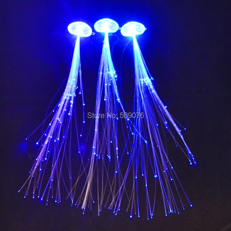 

5pcs/lot WHITE LED Wigs Glowing Flash LED Optical fiber Hair Braid Clip Hairpin Decoration Ligth Up Show Easter Party supplies