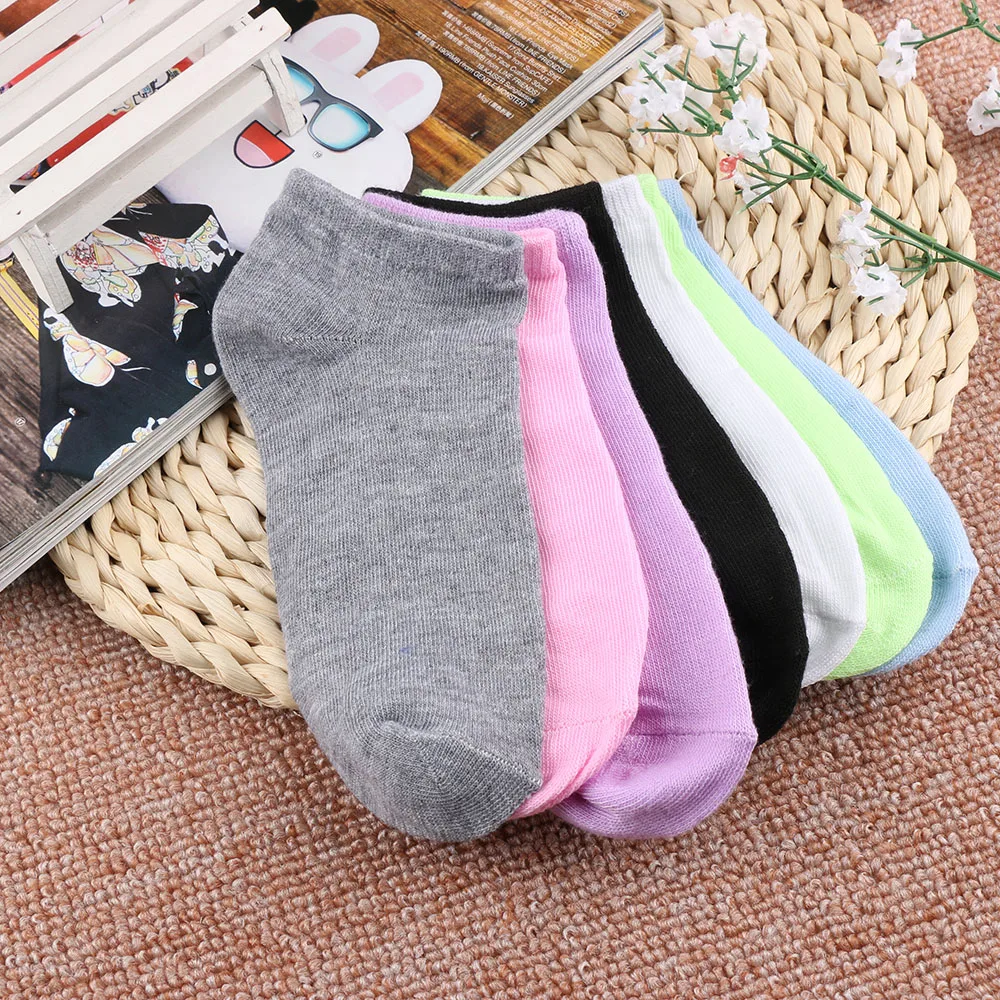 

2019 Stylish Socks Candy Color Women Cotton Blend Elastic Sock Female Short Low Cut Sock for Lady Girls Gift Socks