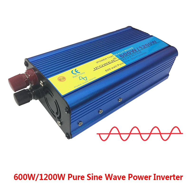 

600W 1200W Peak Full Power CAR DC 12V to 220V AC 230V 240V Converter Power Supply Pure Sine Wave Solar Power Inverter