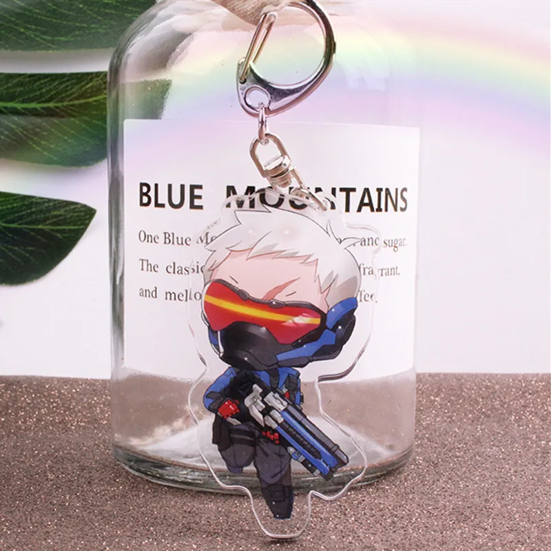 

FPS Game Overwatch Keychain Fashion Cartoon OW Hero Acrylic Bag Decoration Car Key Holder Chain Pendants Keyrings Christmas Gift