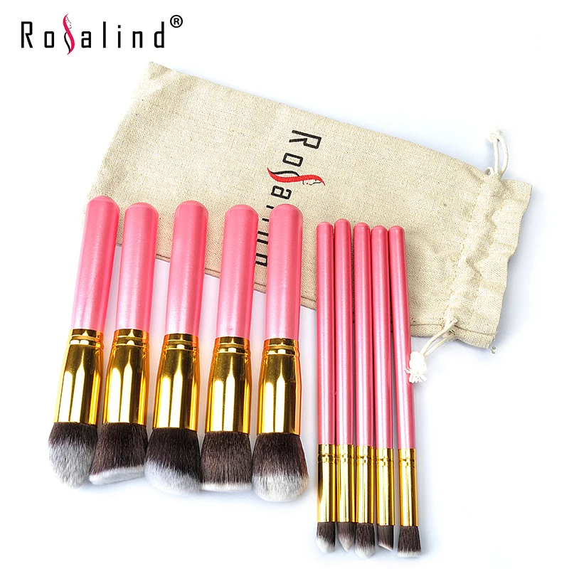 

Stock Clearance !!! Rosalind 10 Pcs Professional Makeup Brushes Set Makeup Brushes Kit Free Draw String Makeup Bag