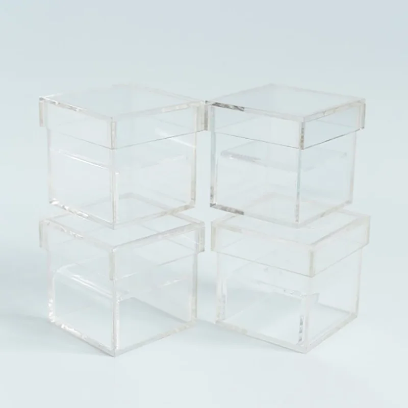 

Clear Acrylic Wedding Ring Box Ring Holder Transparent Propose Marriage Ring Boxes Customized Logo
