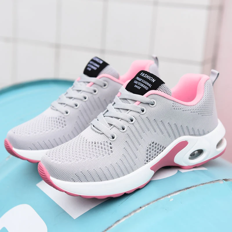 

2019 Platform Sneakers for Woman Mesh Breathable Increased 5CM Hollow Out PU Soles Air Cushion Chunky Shoes Basket Femme