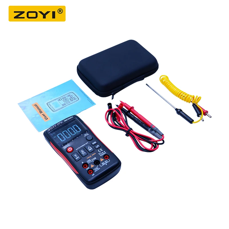 ZOYI ZT-X Цифровой мультиметр; True RMS Автоматический диапазон AC DC Вольт Ампер Ом метр; конденсатор Частота Диод NCV тест+ ЖК-подсветка - Цвет: ZT-X With EVA BOX