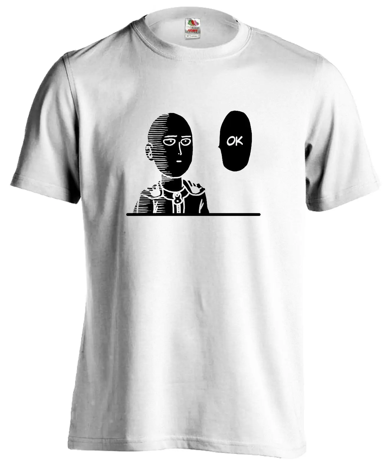 Saitama One Punch ok Onepunch футболка аниме мультфильм мужская унисекс новая мода Бесплатная