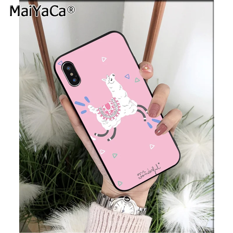 MaiYaCa Llama Alpacas животное ТПУ Мягкий силиконовый чехол для телефона чехол для iPhone 6S 6plus 7plus 8 8Plus X Xs MAX 5 5S XR