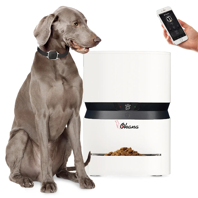 

Large 8L Pet Feeder Electronic Automatic With Voice Recording Smart APP Remote Control Pet Dog Cat Food Dispenser White
