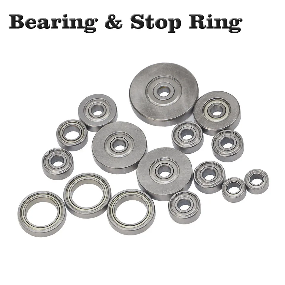 

5pc Top Mounted 1/2, 3/8, 3/4 Bearing & Stop Ring for 1/4"1/2 SH Router Bit