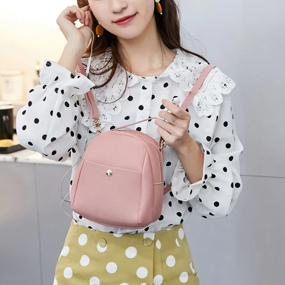 

Multi-use Mini Small Cute Backpack for Teenage Women Girls with Earphone Hole Schoolbag