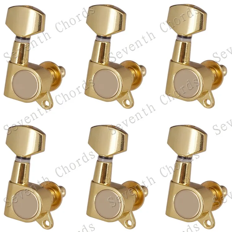 Набор 6 шт. Sealed-gear Guitar Tuning Pegs ключи тюнеры машинные головки для гитары-хромовый и черный и золотистый выбор