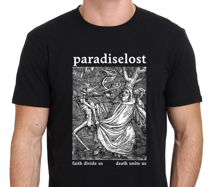 

PARADISE LOST FAITH DIVIDES US DEATH UNITES US Mens T-Shirt Black Size S-to-XXL