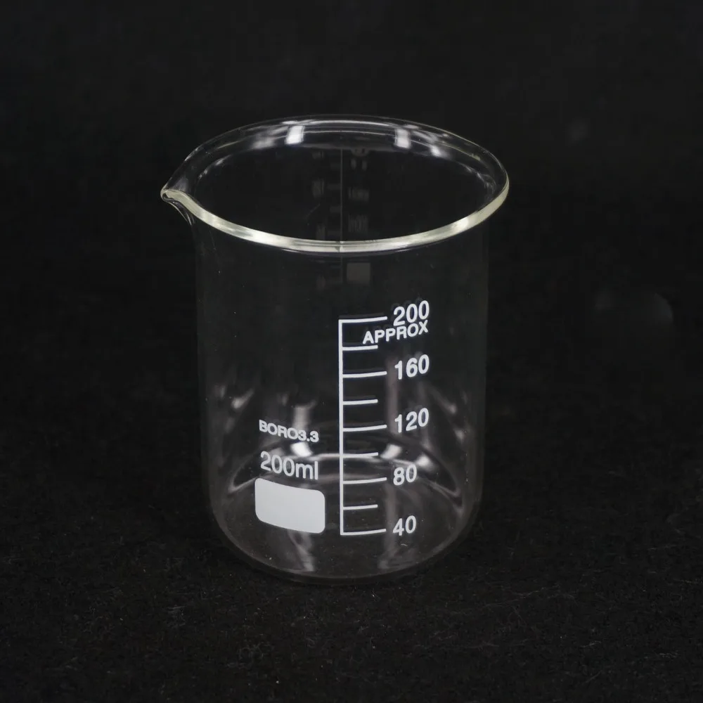 

200ML Low Form Beaker Chemistry Lab G3.3 Borosilicate Glass Heavy Wall