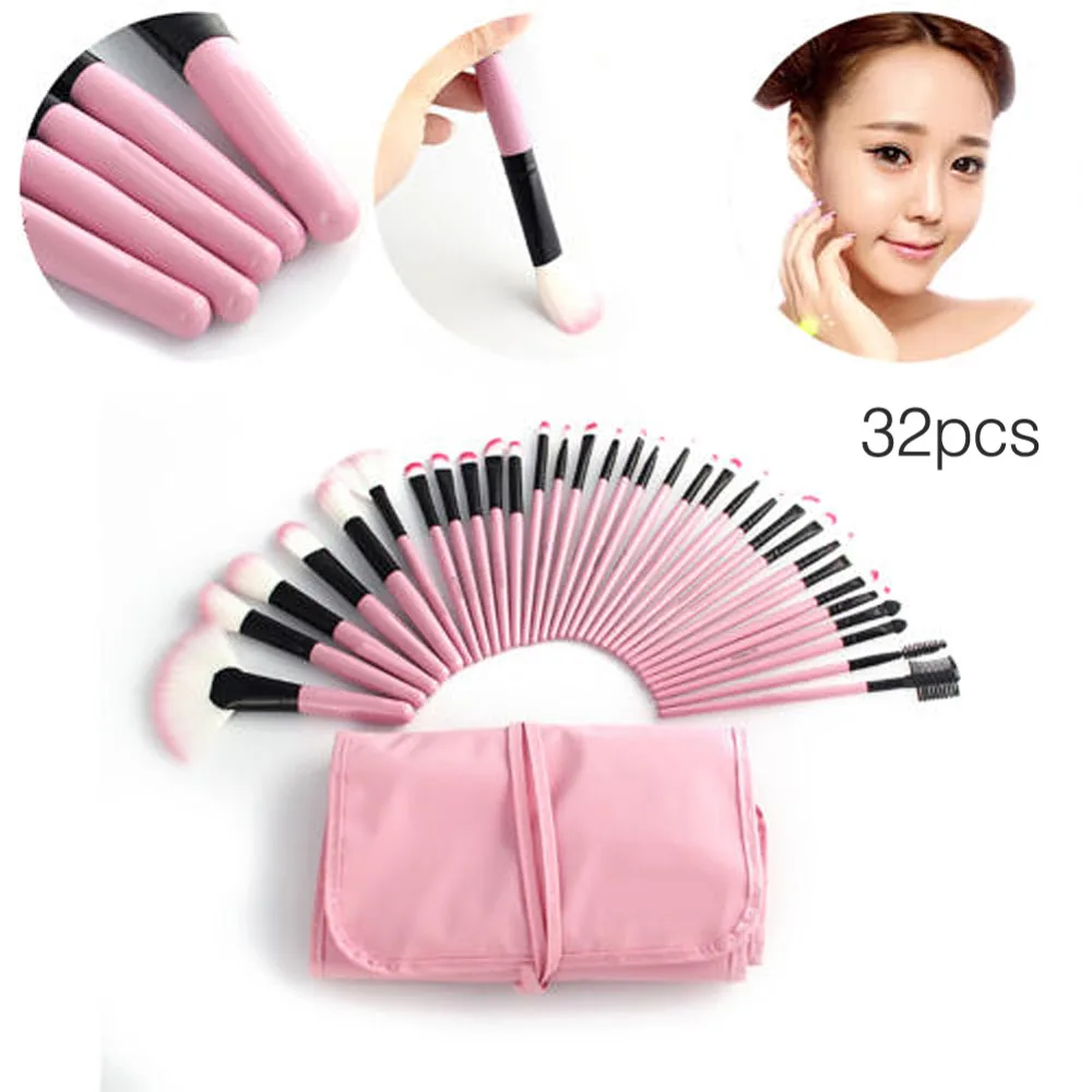 Woman's Professional 32 Pcs Make Up Tools Pincel Maquiagem Superior Soft Cosmetic Beauty Makeup Brushes Set Kit + Pouch Bag Case