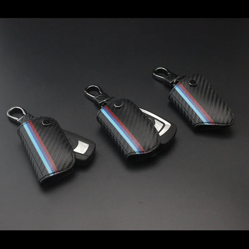 Кожаный чехол для ключей из углеродного волокна рождественские подарки BMW G30 X1 X3 X5