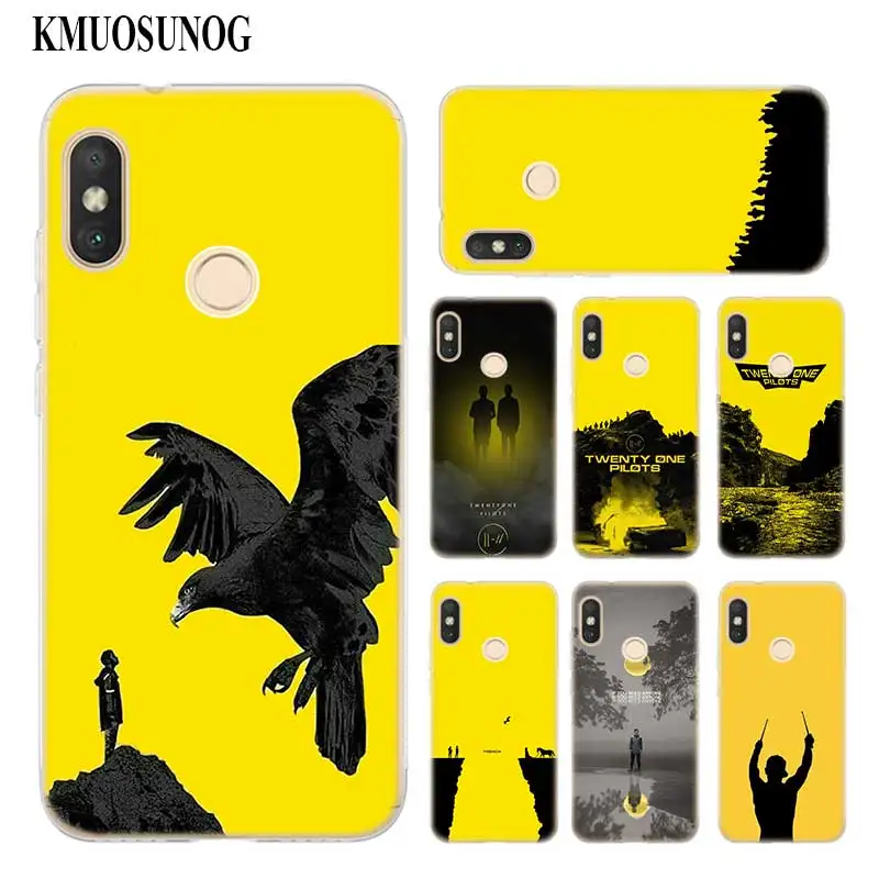 

Transparent Soft Silicone Phone Case Twenty One Pilots yellow for Xiaomi A1 A2 8 F1 Redmi S2 Note 4X 5 6 5A 6A Pro Lite Plus