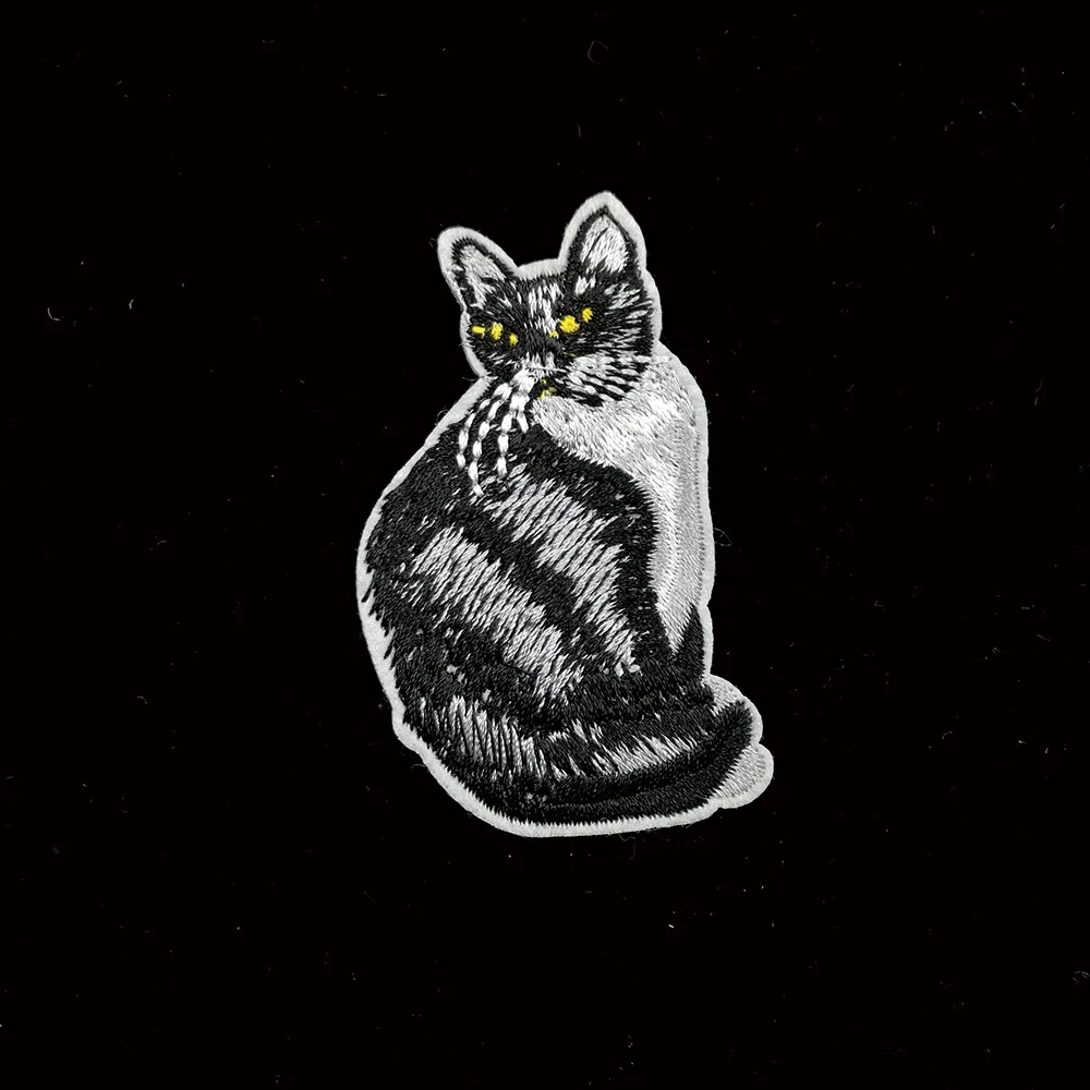 Cute Cat Patch For Clothing Iron On Embroidered Sew Applique Animal