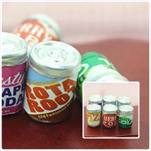 6* банок для напитков DIY кукольный домик мебельные украшения 1:12 миниатюрные милые мини-банки Кукольный дом кухонные аксессуары